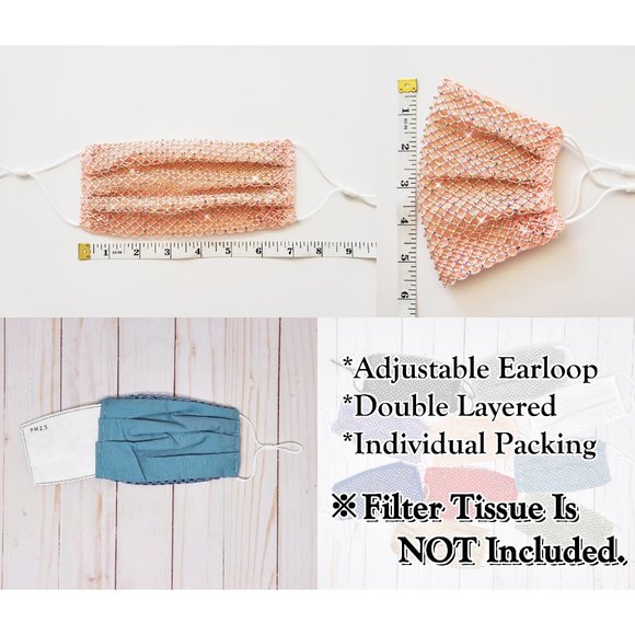 Rhinestone Face Mask (Black) - Picture 5 of 5